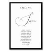 Classy Black Border Script Wedding Seating Chart Kaart (Voorkant)