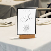 Classy Black Border Script Wedding Seating Chart Kaart