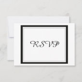 Classy Black Border Wedding RSVP (Voorkant)