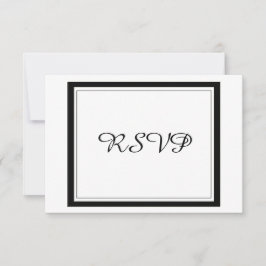 Classy Black Border Wedding RSVP