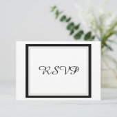Classy Black Border Wedding RSVP (Staand voorkant)