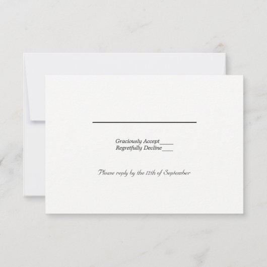 Classy Black Border Wedding RSVP (Achterkant)