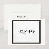 Classy Black Border Wedding RSVP Kaartje (Voorkant / Achterkant)