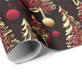 Classy Black, Bourgogne en Gouden Kerstboom Cadeaupapier (Rol Hoek)