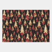 Classy Black, Bourgogne en Gouden Kerstboom Inpakpapier Vel (Voorkant 3)
