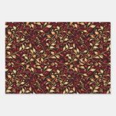 Classy Black, Bourgogne en Gouden Kerstboom Inpakpapier Vel (Voorkant 2)