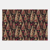 Classy Black, Bourgogne en Gouden Kerstboom Inpakpapier Vel (Voorkant)