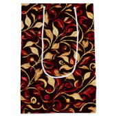 Classy Black, Bourgogne en Gouden Kerstwijnen Medium Cadeauzakje (Achterkant)