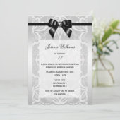 Classy Black Bow & Lace Verjaardag Kaart (Staand voorkant)