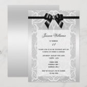 Classy Black Bow & Lace Verjaardag Kaart (Voorkant / Achterkant)