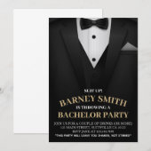 Classy Black Bow stropdas Suit Bachelor Party nodi Kaart (Voorkant / Achterkant)