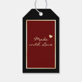 Classy Black Burgundy en Gold Packaging Hartelijk Cadeaulabel (Achterkant)