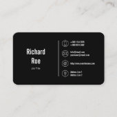 Classy Black Business Icons Logo Visitekaartje (Voorkant)