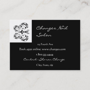 Classy Black Butterfly Nail Salon Visitekaartje