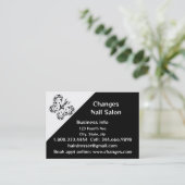 Classy Black Butterfly Nail Salon Visitekaartje (Staand voorkant)