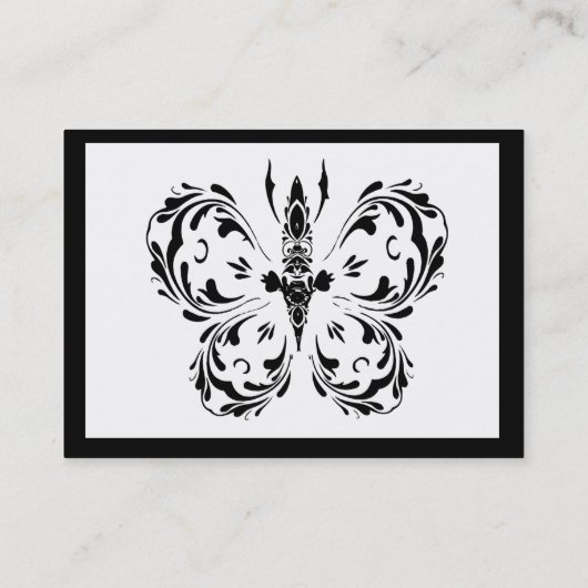 Classy Black Butterfly Nail Salon Visitekaartje (Achterkant)