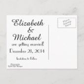 Classy Black Chalkboard Bokeh Lights Bewaar de dat Aankondigingskaart (Achterkant)