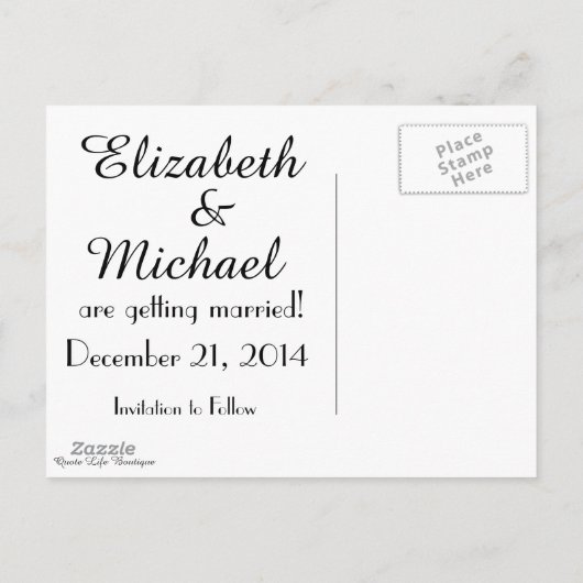 Classy Black Chalkboard Bokeh Lights Bewaar de dat Aankondigingskaart (Achterkant)