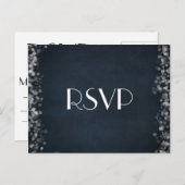 Classy Black Chalkboard Bokeh Lights RSVP Uitnodiging Briefkaart (Voorkant / Achterkant)