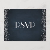 Classy Black Chalkboard Bokeh Lights RSVP Uitnodiging Briefkaart (Voorkant)