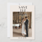 Classy Black Cream Old Money Photo Wedding Save The Date (Voorkant)
