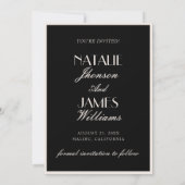 Classy Black Cream Old Money Photo Wedding Save The Date (Achterkant)