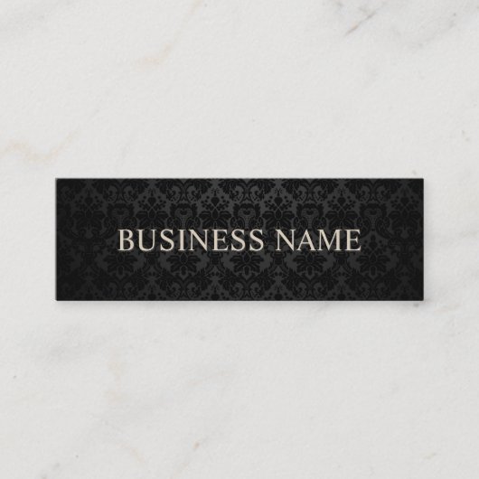 Classy Black Damask Mini Visitekaartjes (Voorkant)