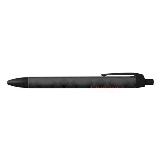 Classy Black Diamond Pattern Ink Pen (Bovenkant)