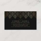 Classy Black en Elegant Gold Geometric Pattern Visitekaartje (Achterkant)