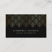 Classy Black en Elegant Gold Geometric Pattern Visitekaartje (Voorkant)