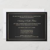 Classy Black en Gold 2012 Afstuderen Foto uitnodig Kaart (Achterkant)