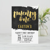 Classy Black en Gold | 21e verjaardag Kaart (Staand voorkant)