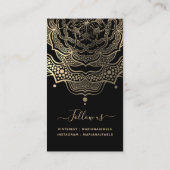 Classy Black en Gold Mandala Verdien Kaarten voor  Visitekaartje (Achterkant)
