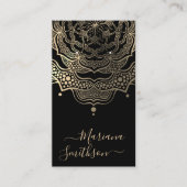 Classy Black en Gold Mandala Verdien Kaarten voor  Visitekaartje (Voorkant)
