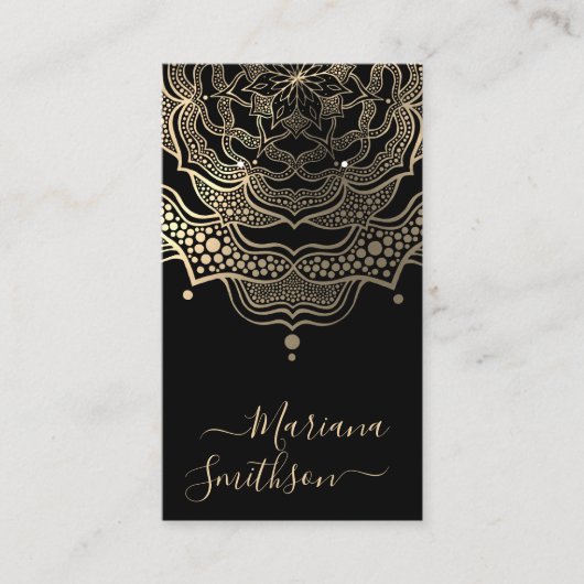 Classy Black en Gold Mandala Verdien Kaarten voor  Visitekaartje (Voorkant)