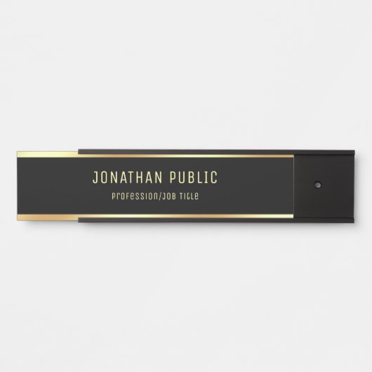 Classy Black en Gold modern Deurbordje (Voorkant)