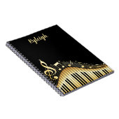 Classy Black en Gold Musical, op maat gesneden Notitieboek (Rechterzijde)