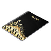 Classy Black en Gold Musical, op maat gesneden Notitieboek (Linkerzijde)