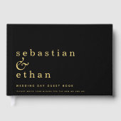 Classy Black en Gold of een kleurentweduwschap Gastenboek (Voorkant)