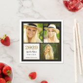 Classy Black en Gold Personalized Afstuderen Servet (Insitu)