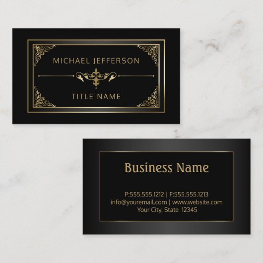 Classy Black en Gold Visitekaartje (Voorkant / Achterkant)