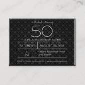 Classy Black en Gray Birthday Invite Informatiekaartje (Voorkant)