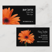 Classy Black en Oranje Gerbera Daisy Visitekaartje (Voorkant / Achterkant)