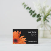 Classy Black en Oranje Gerbera Daisy Visitekaartje (Staand voorkant)