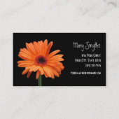Classy Black en Oranje Gerbera Daisy Visitekaartje (Achterkant)