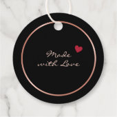 Classy Black en Roos Gold Packaging Hartelijk dank Bedankjes Labels (Achterkant)