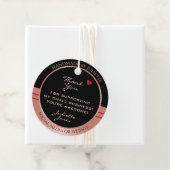 Classy Black en Roos Gold Packaging Hartelijk dank Bedankjes Labels (In situ)