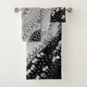 Classy Black en Silver Gypsy Coin Scarf Bad Handdoek (Insitu)