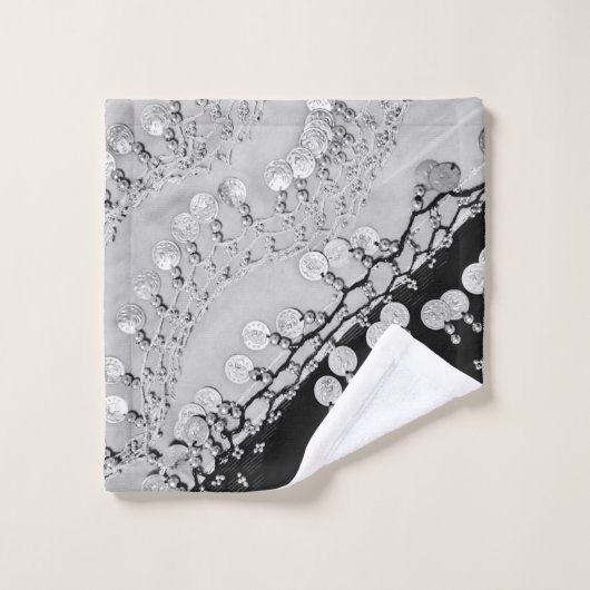 Classy Black en Silver Gypsy Coin Scarf Bad Handdoek (Wasdoekje)