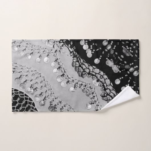 Classy Black en Silver Gypsy Coin Scarf Bad Handdoek (Handdoek)